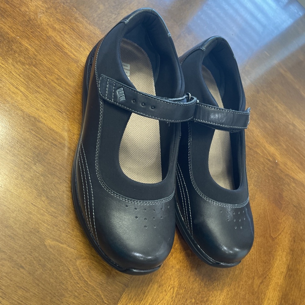 Drew Rose Black Mary Jane Orthotic Shoe Walking‎ 14375-99 Leather 9.5 W